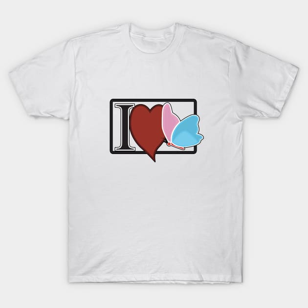 I Love Butterflies T-Shirt by adamzworld